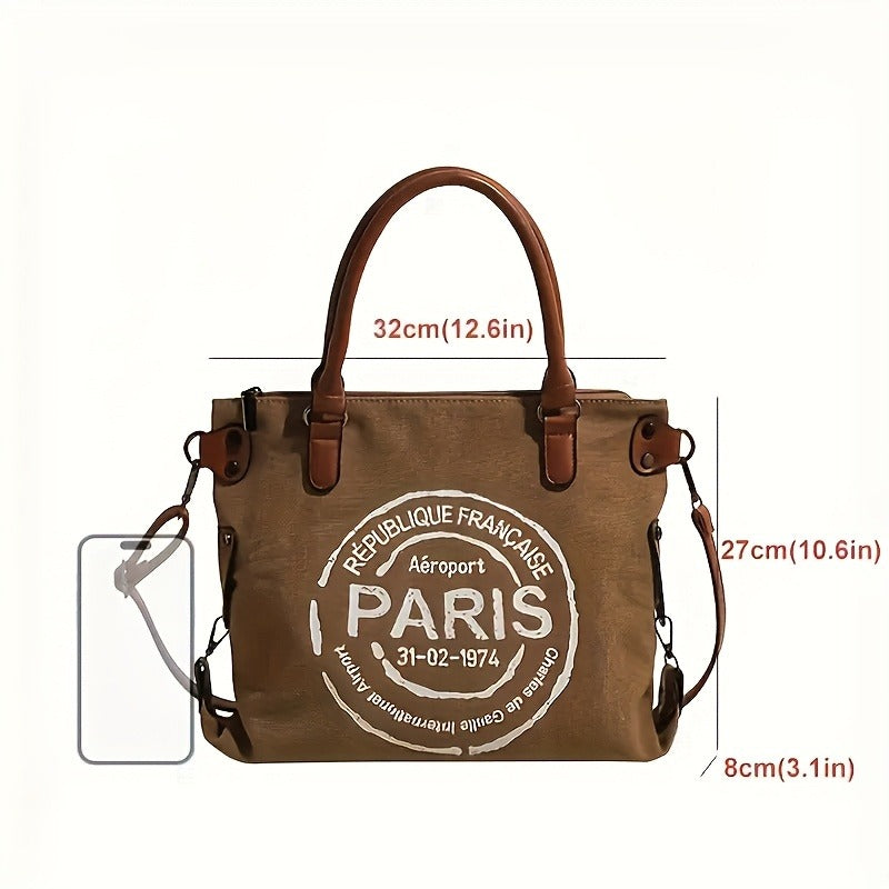 Large Capacity Canvas Tote Bag with Adjustable Strap