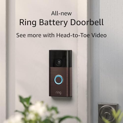 Ring Battery Doorbell, Head-to-Toe Video, Live View with Two-Way Talk, and Motion Detection & Alerts (2024 release), Venetian Bronze