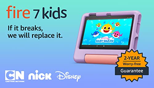 Amazon Fire 7 Kids tablet (newest model) ages 3-7. Top-selling 7" kids tablet on Amazon. Includes ad-free and exclusive content, easy parental controls, 10-hr battery, 16 GB, Blue