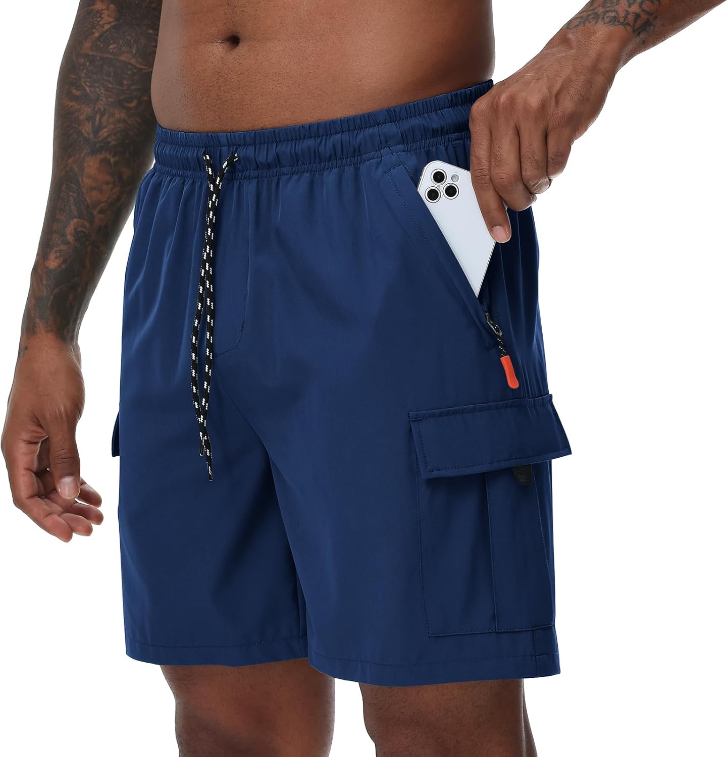 Men's Cargo Shorts Quick Dry Lightweight Stretch Hiking Shorts for Men with 5 Pockets No Lining