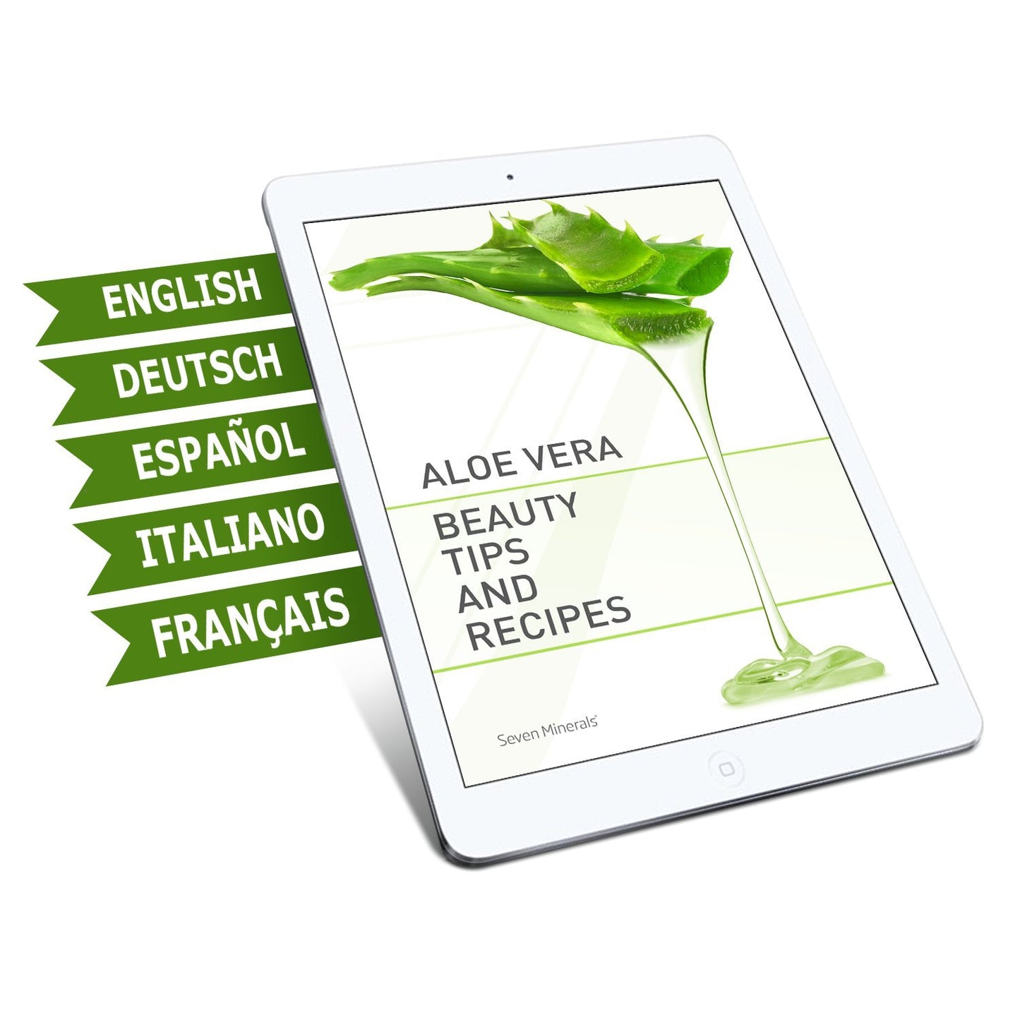 Seven Minerals Organic Aloe Vera Gel from freshly cut 100% Pure Aloe - Big 12oz - HighestQuality, Texas grown, Vegan, Unscented - For Face, Skin, Hair, Sunburn relief