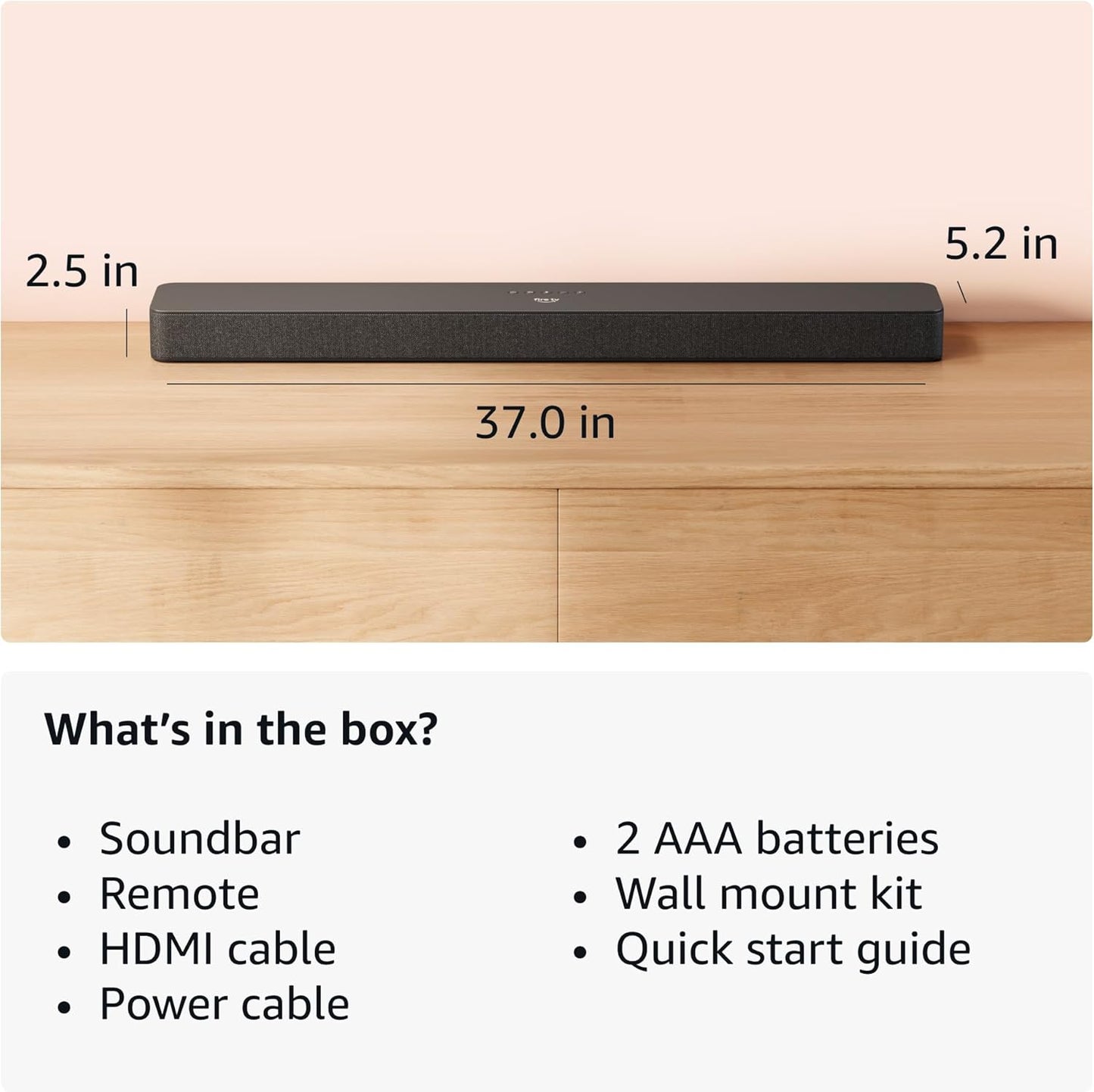 Amazon Fire TV Soundbar Plus (newest model) with built-in subwoofer, 3.1 channel, Dolby Atmos, clear dialogue