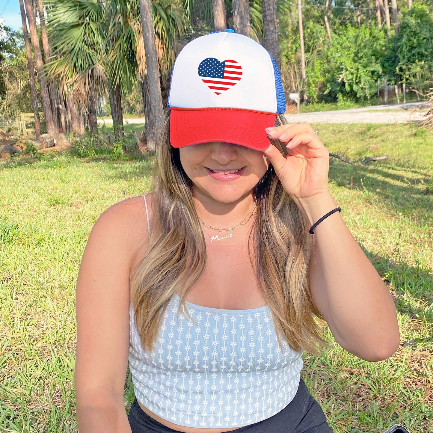 American Flag Trucker Hat USA Snapback Hat 4th of July Patriotic Hats for Men Women