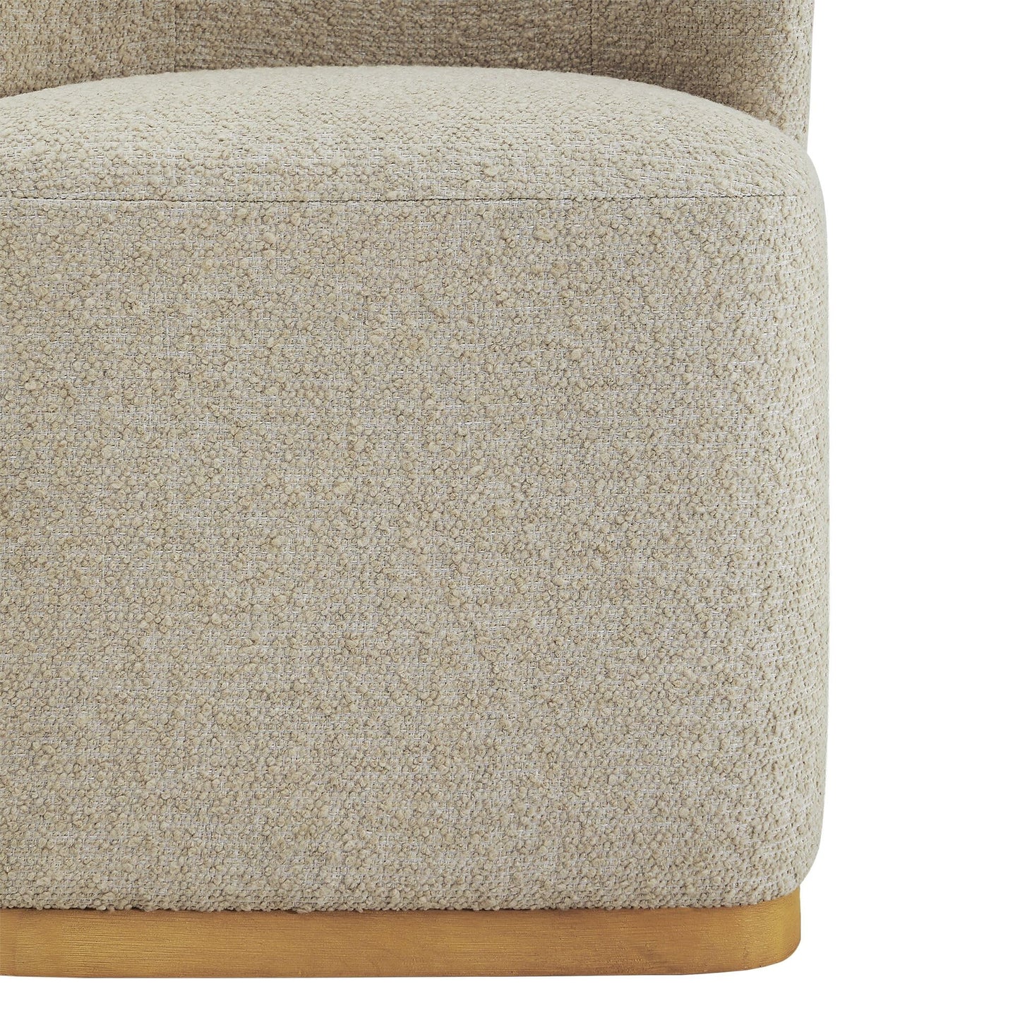 CHITA Upholstered Rolling Dining Chair on Casters Set of 4, FSC Certified Modern Fabric Dining Chair with Casters, Boucle Dining Chairs for Reading Room Waiting Room Kitchen Dining Room, Oatmeal