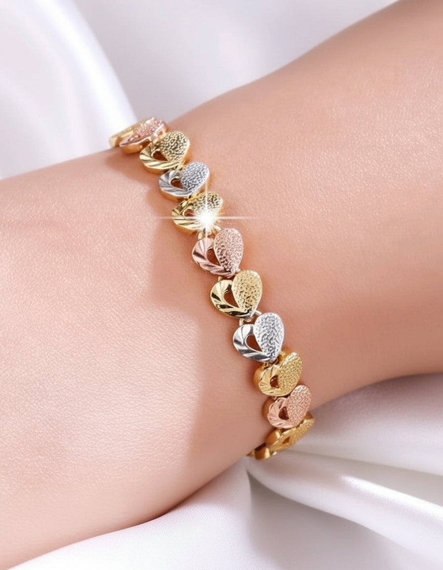 18 Karate Gold - Plated Multi Color Bracelet