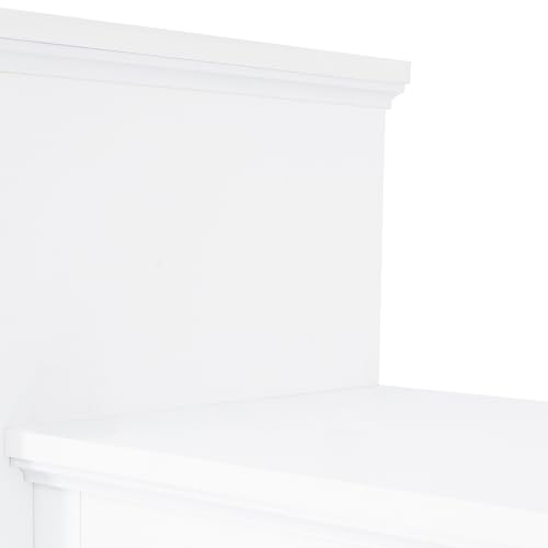 103" Minimalist Entertainment Center Wall Unit Set with Bridge for TVs Up to 75'',Ample Storage Space TV Stand W/Adjustable Shelves,Modernist Large Media Console for Living Room,White