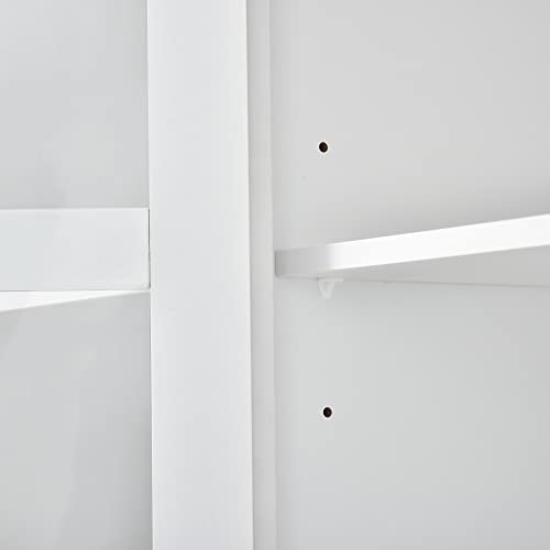 103" Minimalist Entertainment Center Wall Unit Set with Bridge for TVs Up to 75'',Ample Storage Space TV Stand W/Adjustable Shelves,Modernist Large Media Console for Living Room,White