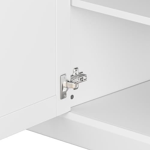 103" Minimalist Entertainment Center Wall Unit Set with Bridge for TVs Up to 75'',Ample Storage Space TV Stand W/Adjustable Shelves,Modernist Large Media Console for Living Room,White