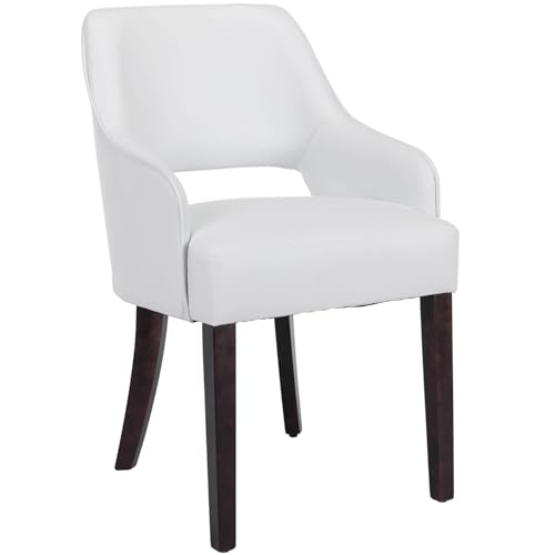 Linen Dining Chairs Set of 4 Upholstered Accent Chairs Side Chair with Wood Legs for Living Room/Dining Room/Bedroom/Restaurant, Cream