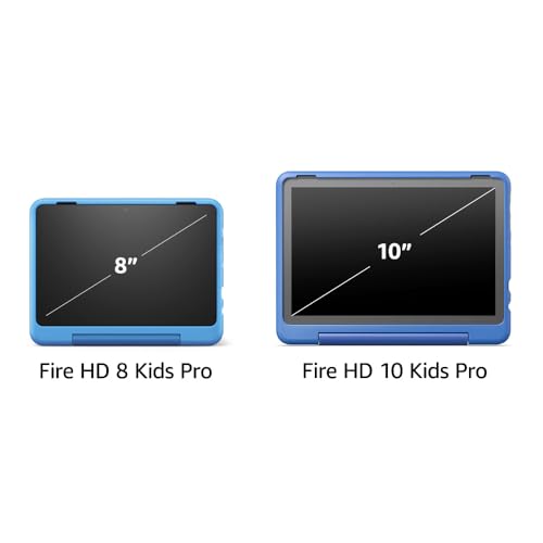 Amazon Fire HD 10 Kids Pro tablet (newest model) ages 6-12. Bright 10.1" HD screen, includes ad-free content, robust parental controls, 13-hr battery and slim case for older kids, 32 GB, Happy Day