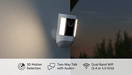 Ring Spotlight Cam Pro, Battery | 3D Motion Detection, Two-Way Talk with Audio+, and Dual-Band Wifi (2022 release) - Black