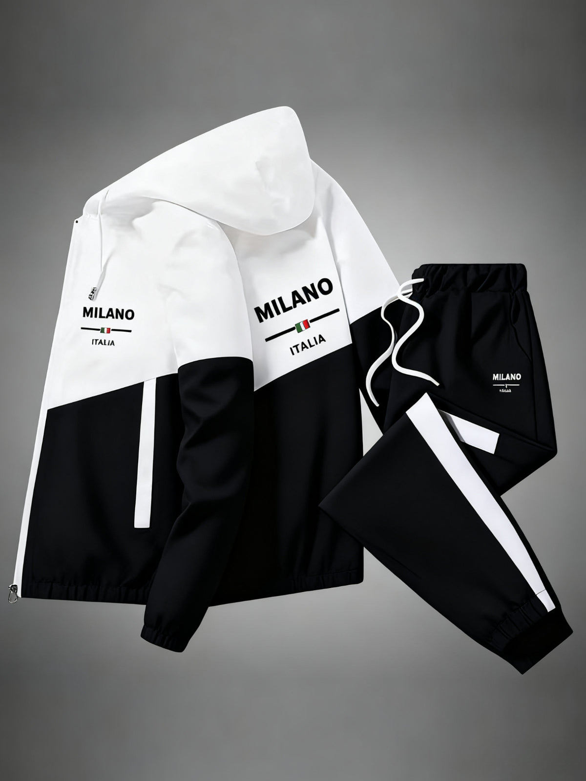 Two-Piece Suit: Men'S Casual Sports Hooded Jacket And Sweatpants Suit, Suitable for All Festivals And Unisex Novelty Pajamas