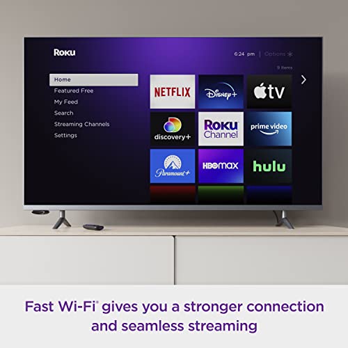 Roku Express 4K+ | Roku Streaming Device 4K/HDR with Voice Remote, Free & Live TV