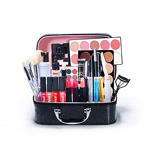All-in-one Holiday Make up Gift Set | Makeup Kit for Women Full Kit Essential Starter Bundle Include Eyeshadow Palette Lipstick Blush Foundation Concealer Face Powder Mascara Lipgloss Brush