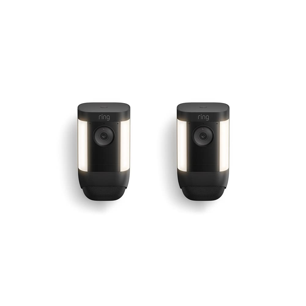 Ring Spotlight Cam Pro, Battery | 3D Motion Detection, Two-Way Talk with Audio+, and Dual-Band Wifi (2022 release) - Black