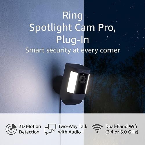 Ring Spotlight Cam Pro, Battery | 3D Motion Detection, Two-Way Talk with Audio+, and Dual-Band Wifi (2022 release) - Black
