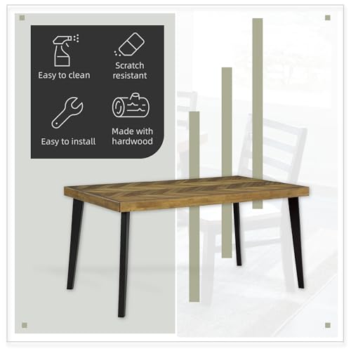 Signature Design by Ashley Skempton Cottage Dining Room Table Set with 6 Upholstered Chairs, Whitewash