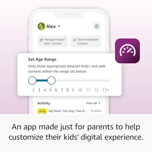 Amazon Fire 7 Kids tablet (newest model) ages 3-7. Top-selling 7" kids tablet on Amazon. Includes ad-free and exclusive content, easy parental controls, 10-hr battery, 16 GB, Blue