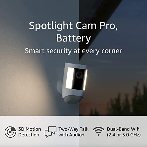 Ring Spotlight Cam Pro, Battery | 3D Motion Detection, Two-Way Talk with Audio+, and Dual-Band Wifi (2022 release) - Black