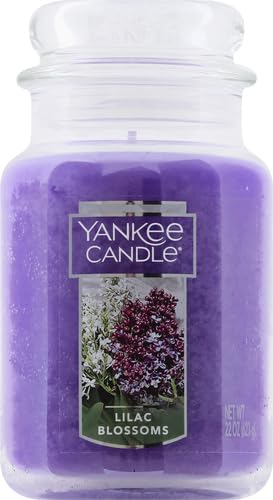 Yankee Candle Lilac Blossoms Scented, Classic 22oz Large Jar Single Wick Candle, Over 110 Hours of Burn Time, Perfect for Gifting, Gatherings and Seasonal Decorations