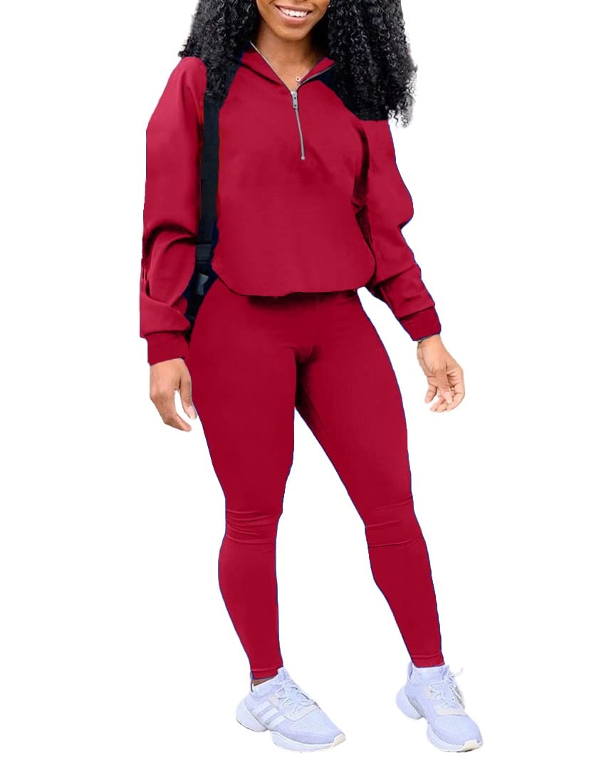 EOSIEDUR Women's Two Piece Outfits Zip Top Jacket and Elastic Waistband Pant Women Sweatsuit Tracksuit Sets