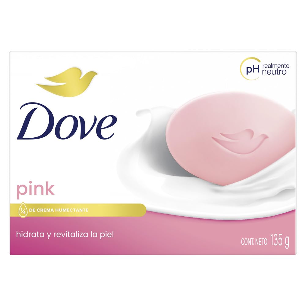 Dove Beauty Bar Soap Pink Rosa 6 Count for Soft, Smooth Skin, Cleans & Moisturizes 3.75 oz