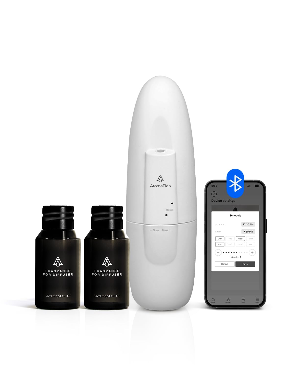 AROMAPLAN Authentic Plug in Waterless Diffuser - Up to 500 Sq. FT Coverage - Nanotechnology Plug in Oil Diffuser for Essential Oils -for Home and Office - Wall Silent & Waterless Oil Diffuser (White)