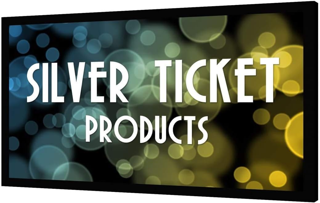 Silver Ticket Products STR Series 6 Piece White 1.1 Gain 120" Diagonal 16:9 Format Projection Screen, Aluminum Frame, Wall Mounted, 109.25x63.625 inches STR-169120