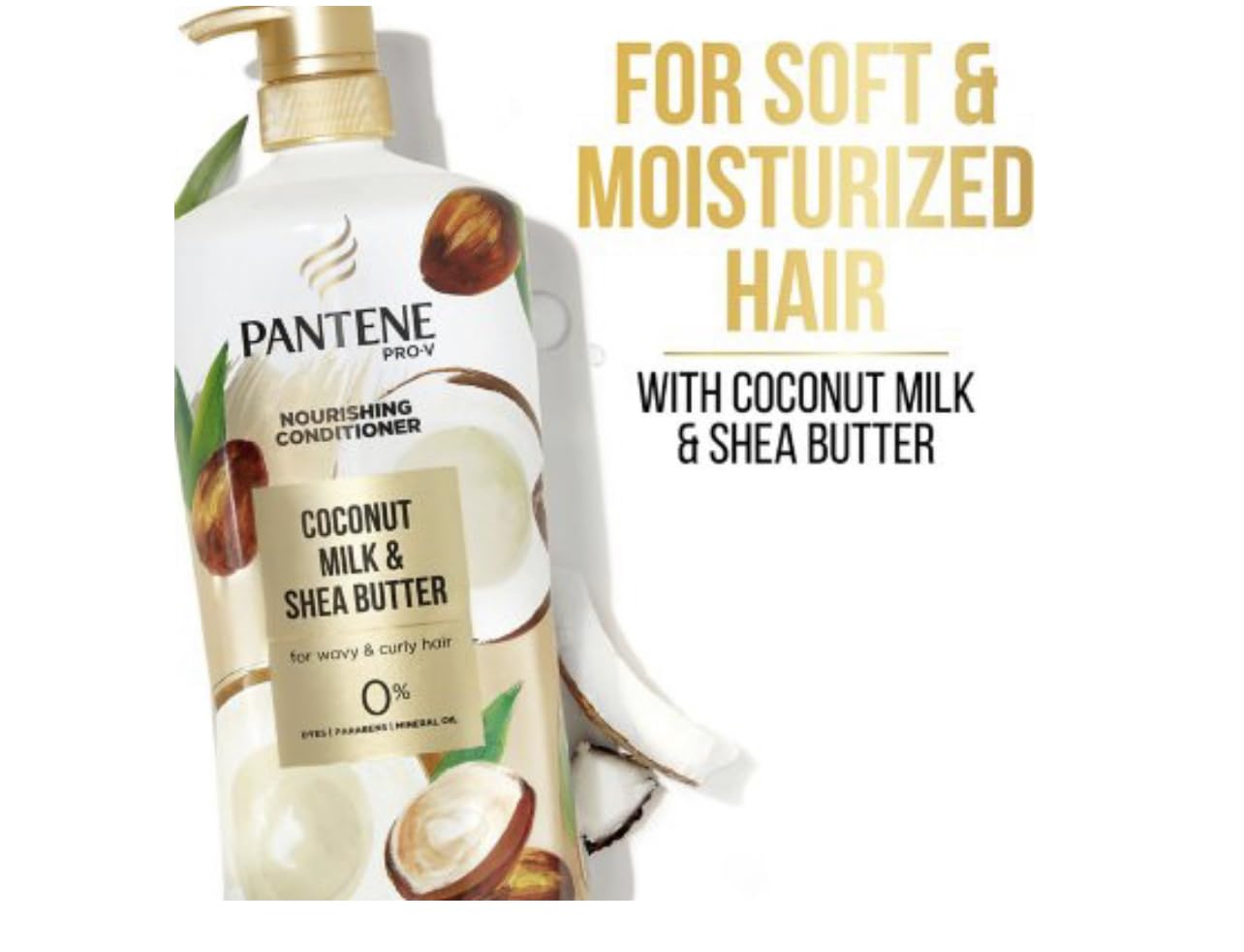 Pantene Pro-V Nourishing Shampoo & Conditioner, Coconut Milk & Shea Butter (38.2 fl. oz.)