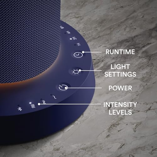 Homedics SereneScent Fabric Rechargeable Waterless Diffuser, Use with Homedics SereneScent Oil 120ml (Sold Separately) Cordless Aromatherapy, Adjustable Mist & Timer, 6 Calming Lights, Black