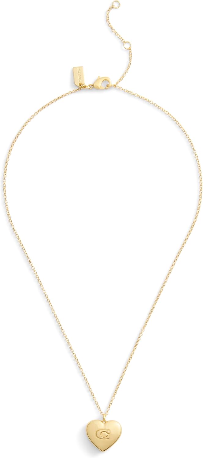 COACH Women's Signature Heart Pendant Necklace