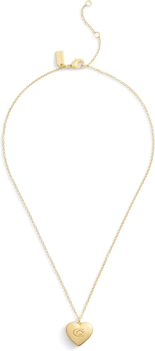 COACH Women's Signature Heart Pendant Necklace