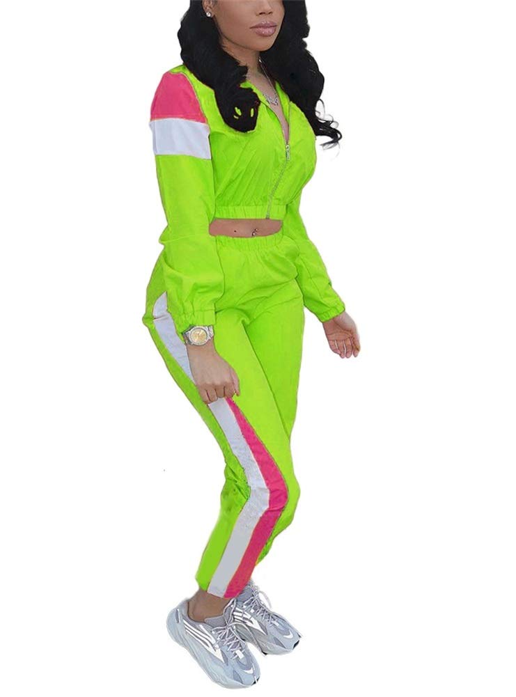 EOSIEDUR Women's Two Piece Outfits Zip Top Jacket and Elastic Waistband Pant Women Sweatsuit Tracksuit Sets