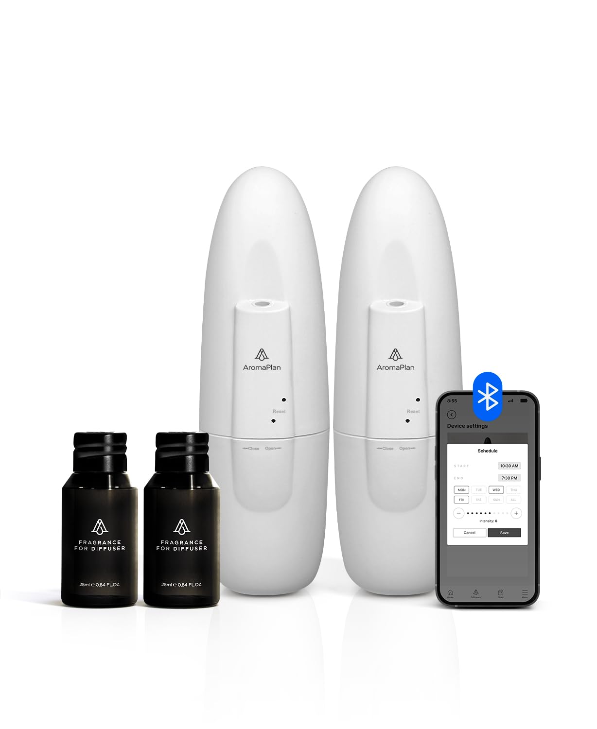 AROMAPLAN Authentic Plug in Waterless Diffuser - Up to 500 Sq. FT Coverage - Nanotechnology Plug in Oil Diffuser for Essential Oils -for Home and Office - Wall Silent & Waterless Oil Diffuser (White)