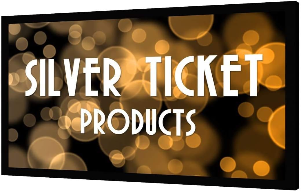 Silver Ticket Products STR Series 6 Piece White 1.1 Gain 120" Diagonal 16:9 Format Projection Screen, Aluminum Frame, Wall Mounted, 109.25x63.625 inches STR-169120