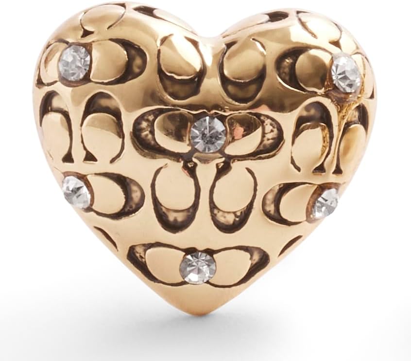 COACH Womens Signature Quilted Heart Stud Earrings