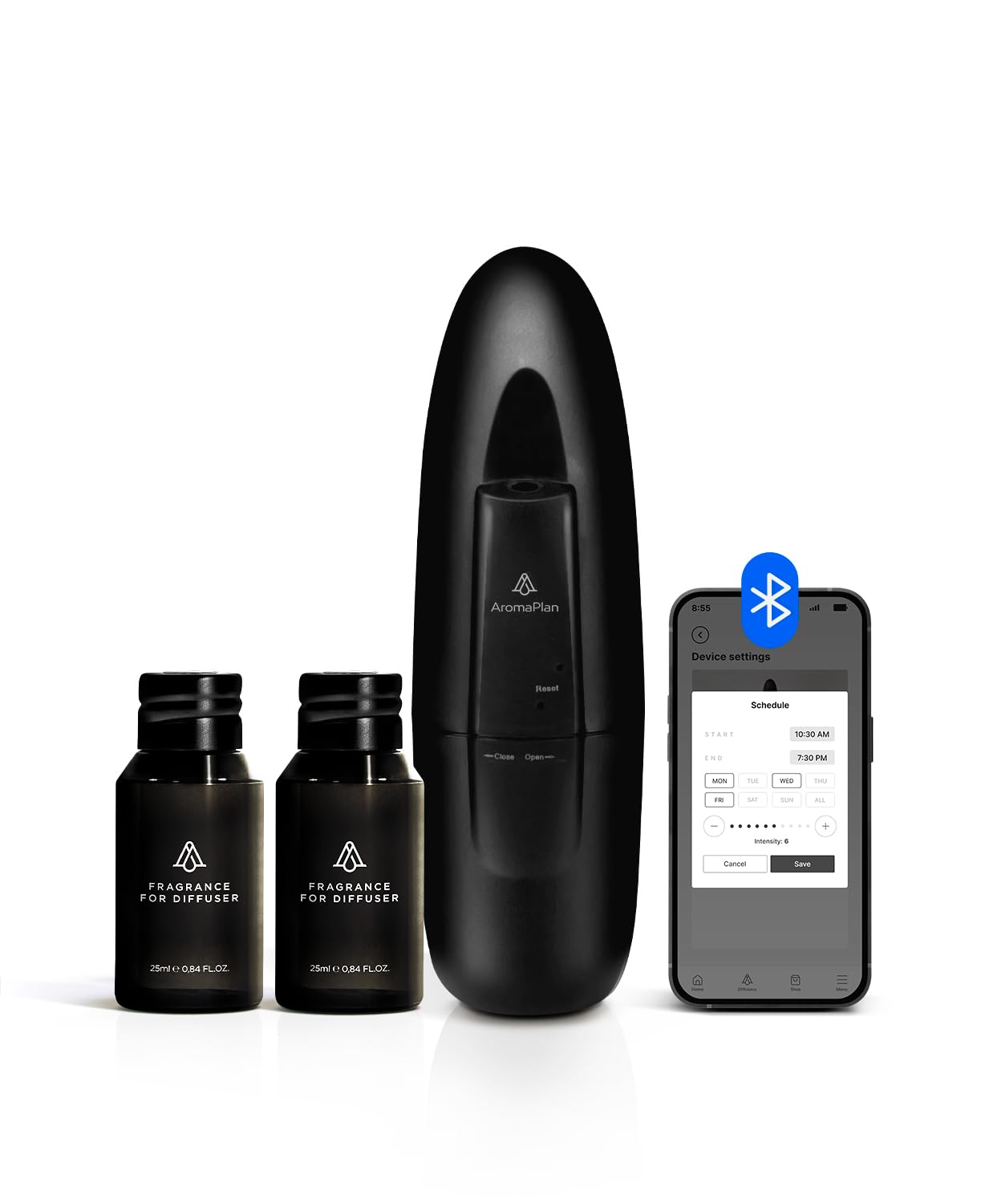 AROMAPLAN Authentic Plug in Waterless Diffuser - Up to 500 Sq. FT Coverage - Nanotechnology Plug in Oil Diffuser for Essential Oils -for Home and Office - Wall Silent & Waterless Oil Diffuser (White)