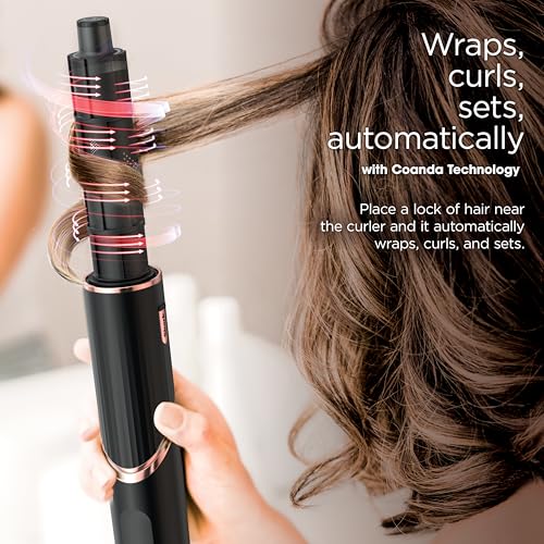 Shark FlexStyle Hair Dryer & Powerful Styling System with 6-Piece Hair Styling Tools, Paddle Brush, Curl-Defining Hair Diffuser, Auto-Wrap Curlers, Styling Concentrator, Oval Brush &, Black, HD440BK