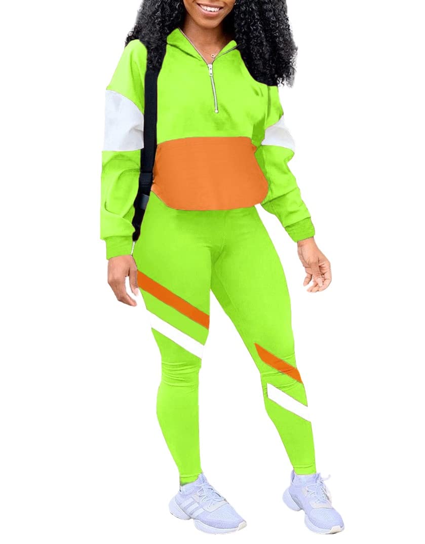 EOSIEDUR Women's Two Piece Outfits Zip Top Jacket and Elastic Waistband Pant Women Sweatsuit Tracksuit Sets