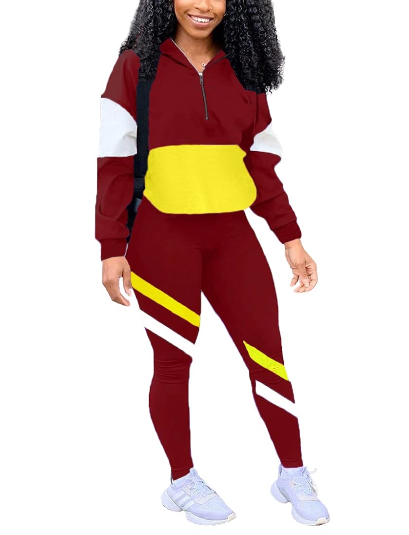 EOSIEDUR Women's Two Piece Outfits Zip Top Jacket and Elastic Waistband Pant Women Sweatsuit Tracksuit Sets
