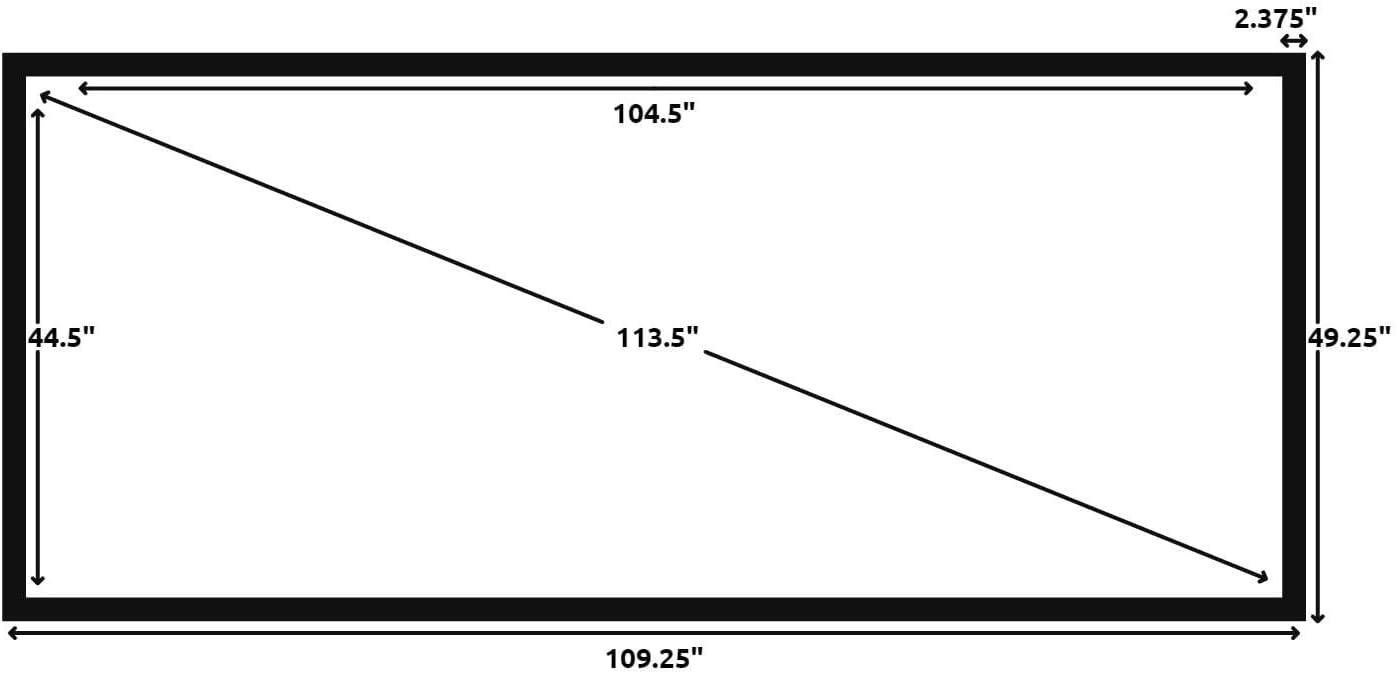Silver Ticket Products STR Series 6 Piece White 1.1 Gain 120" Diagonal 16:9 Format Projection Screen, Aluminum Frame, Wall Mounted, 109.25x63.625 inches STR-169120