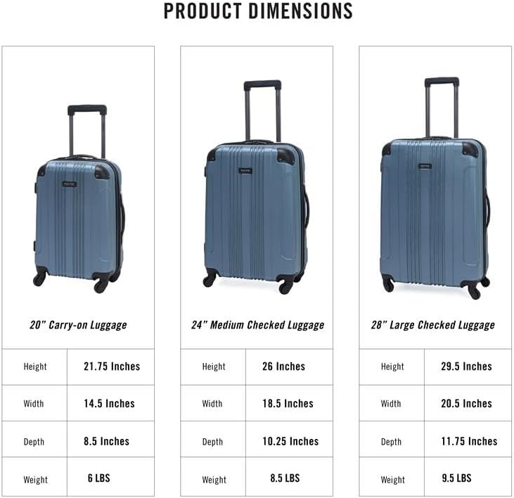 Kenneth Cole REACTION Out of Bounds Lightweight Hardshell 4-Wheel Spinner Luggage, Rose Gold, 2-Piece Set (20" & 28")