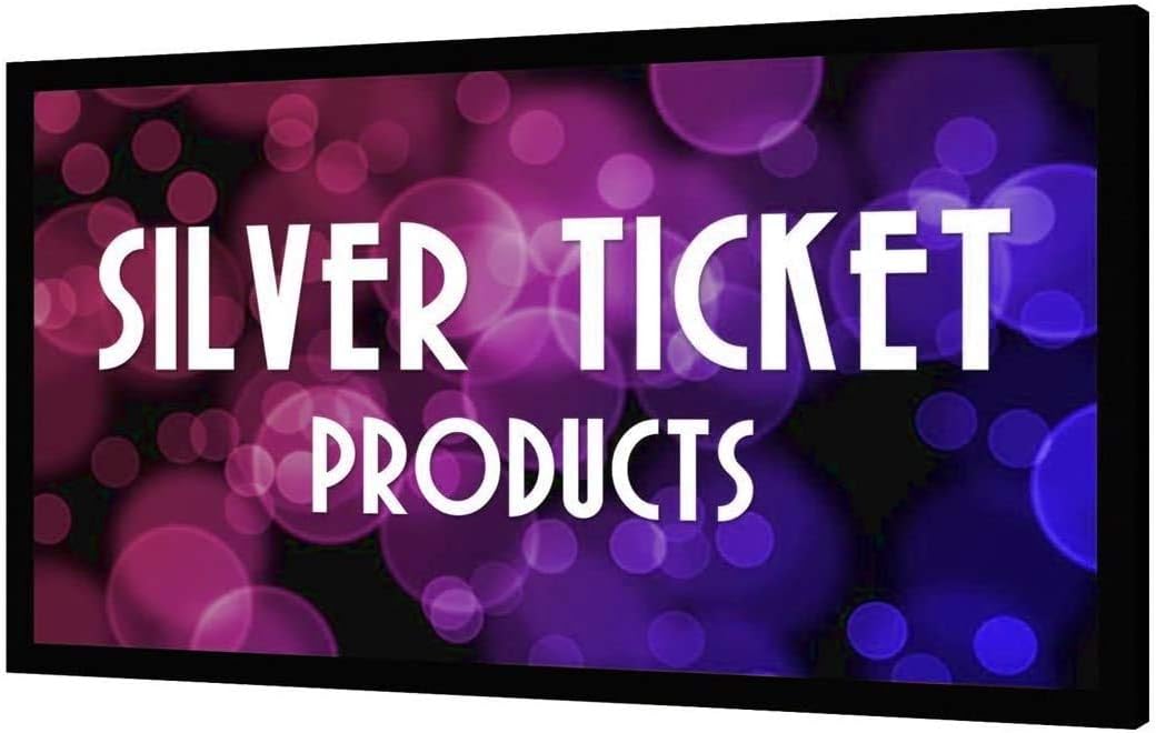 Silver Ticket Products STR Series 6 Piece White 1.1 Gain 120" Diagonal 16:9 Format Projection Screen, Aluminum Frame, Wall Mounted, 109.25x63.625 inches STR-169120