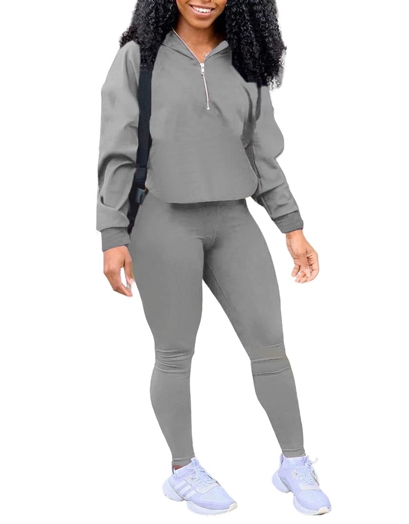 EOSIEDUR Women's Two Piece Outfits Zip Top Jacket and Elastic Waistband Pant Women Sweatsuit Tracksuit Sets