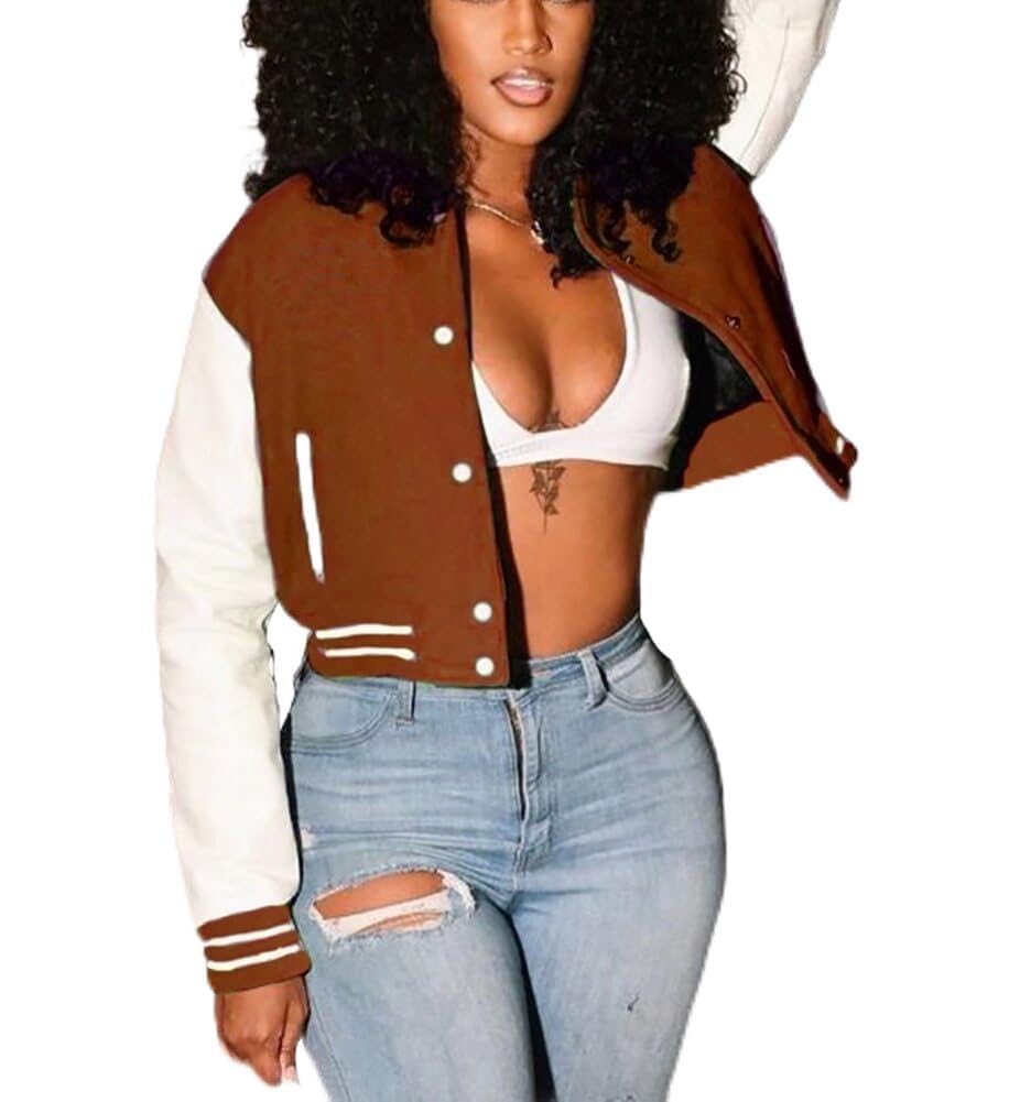 ThusFar Women Denim Distressed Jacket Puff Sleeve Ripped Pockets Vintage Washed Classic Button Up Cropped Destroyed Jean Coat