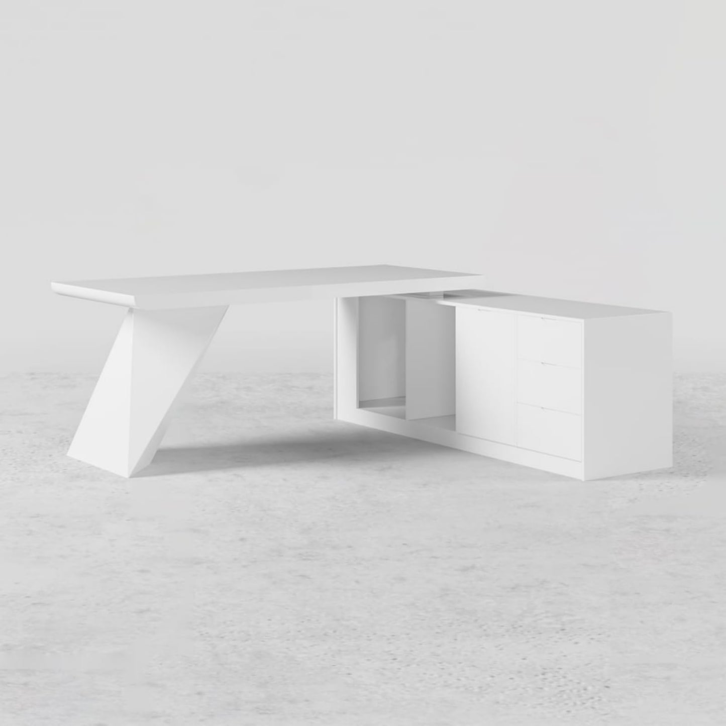 homary 70.9" Modern L-Shape Executive Desk, Home Office Desk with Drawers & Cabinet Modern Computer Desk for Home Business Furniture, Black, Right Hand