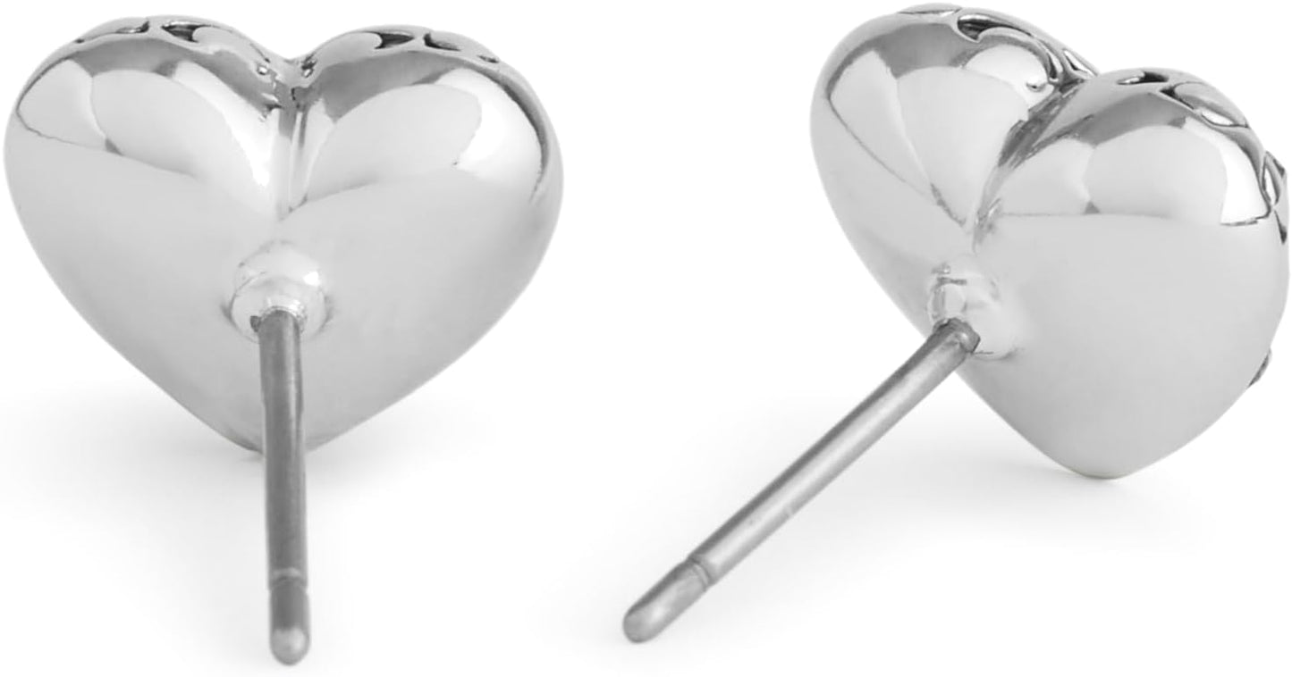 COACH Women's Signature Quilted Heart Stud Earrings