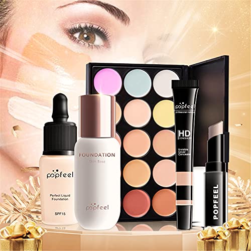 All-in-one Holiday Make up Gift Set | Makeup Kit for Women Full Kit Essential Starter Bundle Include Eyeshadow Palette Lipstick Blush Foundation Concealer Face Powder Mascara Lipgloss Brush
