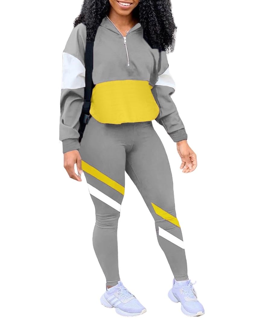 EOSIEDUR Women's Two Piece Outfits Zip Top Jacket and Elastic Waistband Pant Women Sweatsuit Tracksuit Sets