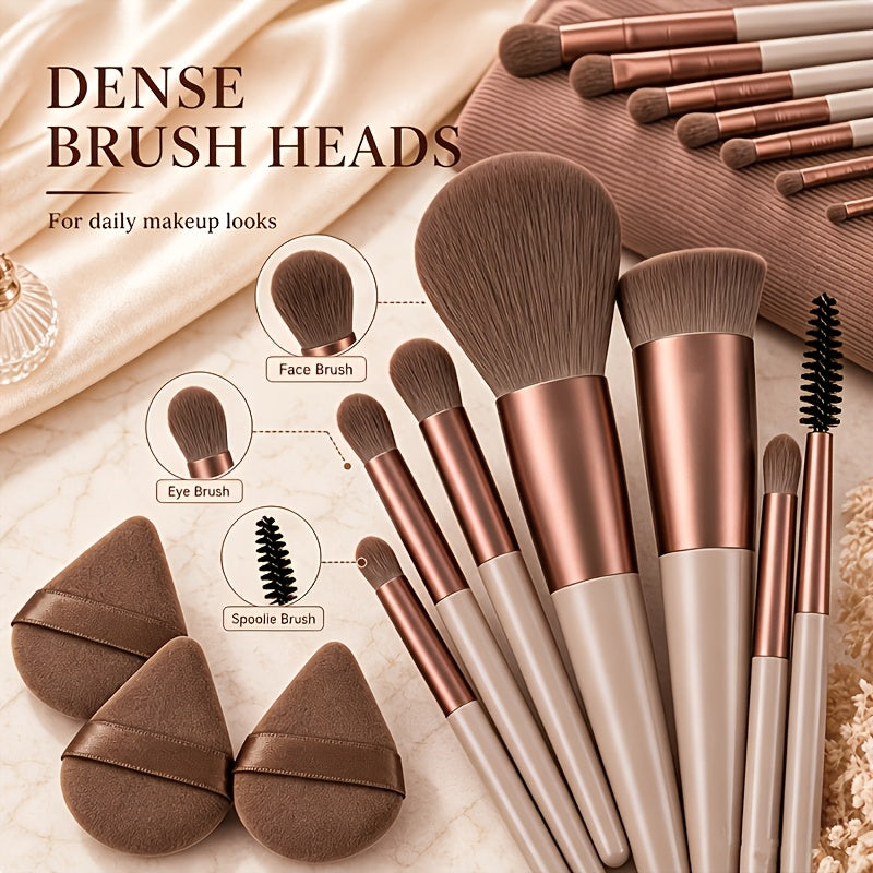 Professional Makeup Brush Set with Storage Bag 17 Pieces